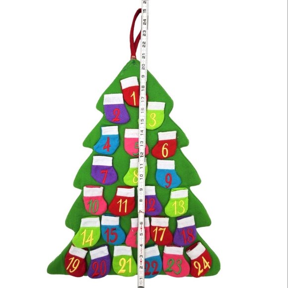 Kurt Adler 23" Countdown Christmas Tree Advent Calendar 24‎ Pockets Felt Holiday - Picture 3 of 4